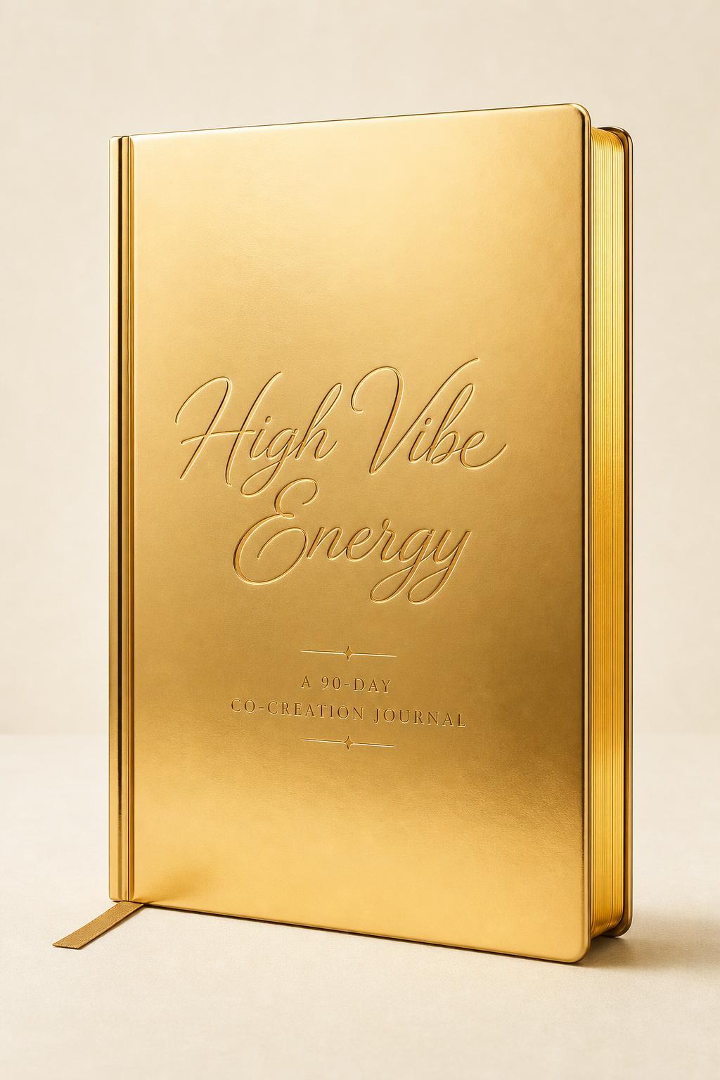 High Vibe Energy gold hardcover journal